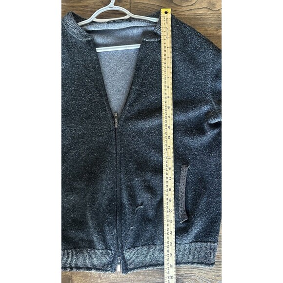Robert Barakett Merino Wool Zip Sweater Jacket Gray XL Full Zip Bomber - Picture 6 of 9